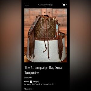 Louis Vuitton Brown Monogram Bucket Bag with Turquoise Accents